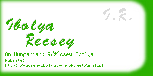 ibolya recsey business card